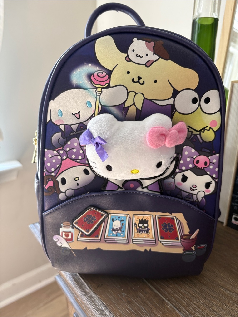 Hello Kitty Purple Backpack with Plush Hello Kitty Accent